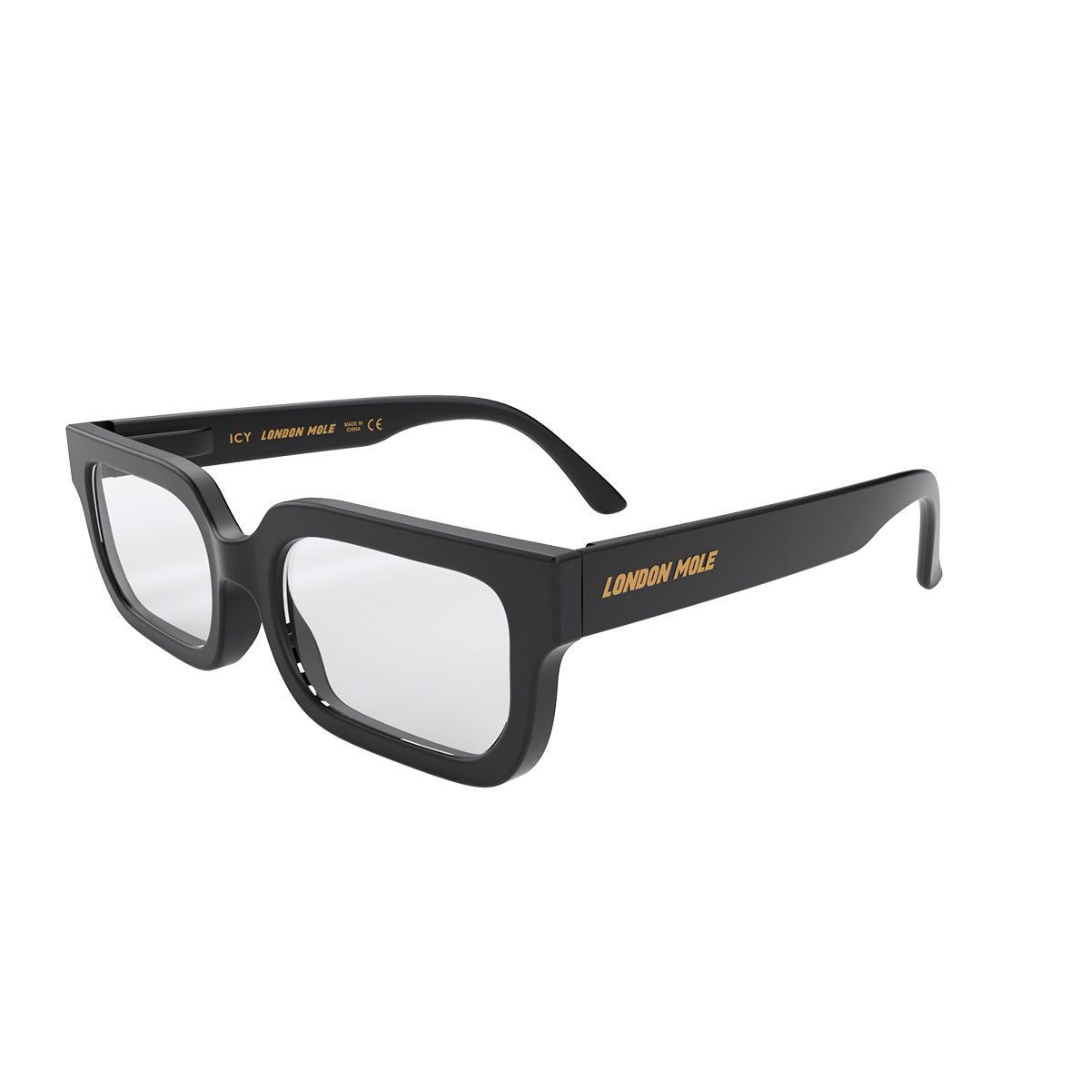 London Mole Icy Matte Black Blue Blockers
