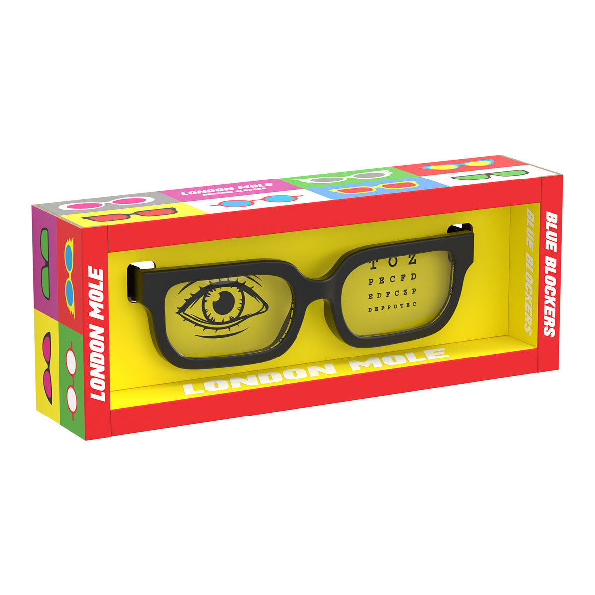 London Mole Icy Matte Black Blue Blockers