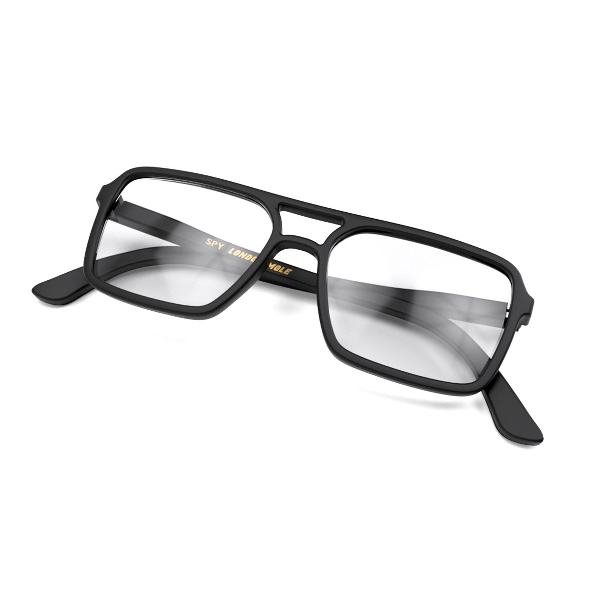 London Mole Spy Matte Black Blue Blockers