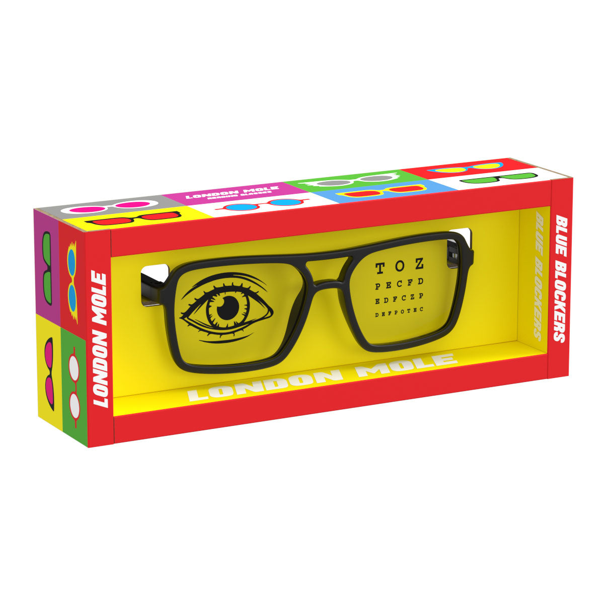 London Mole Spy Matte Black Blue Blockers