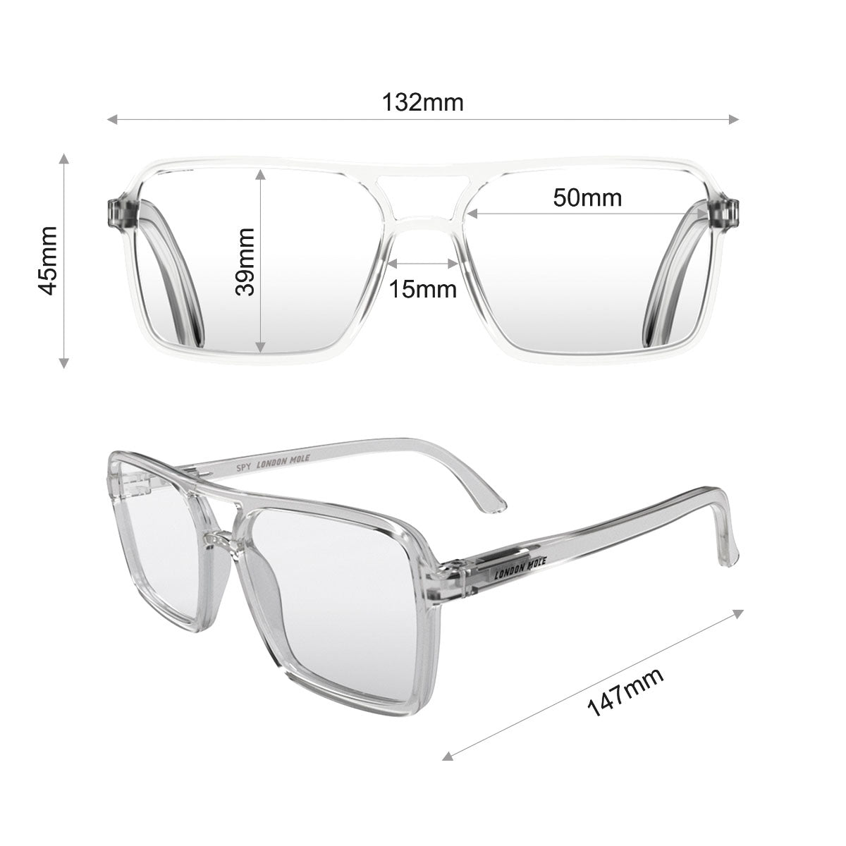 London Mole Spy Transparent Blue Blockers