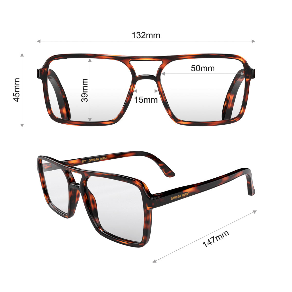 London Mole Spy Tortoise Shell Blue Blockers