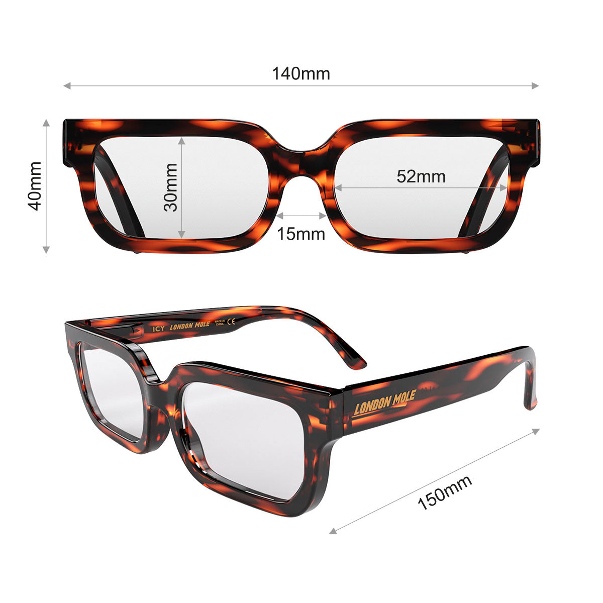 London Mole Icy Gloss Tortoise Shell Blue Blockers