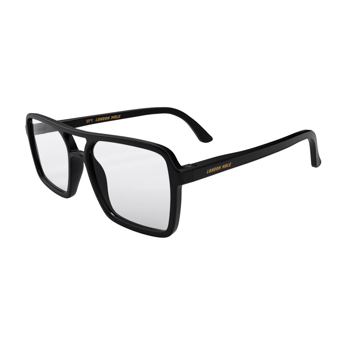 London Mole Spy Matte Black Blue Blockers
