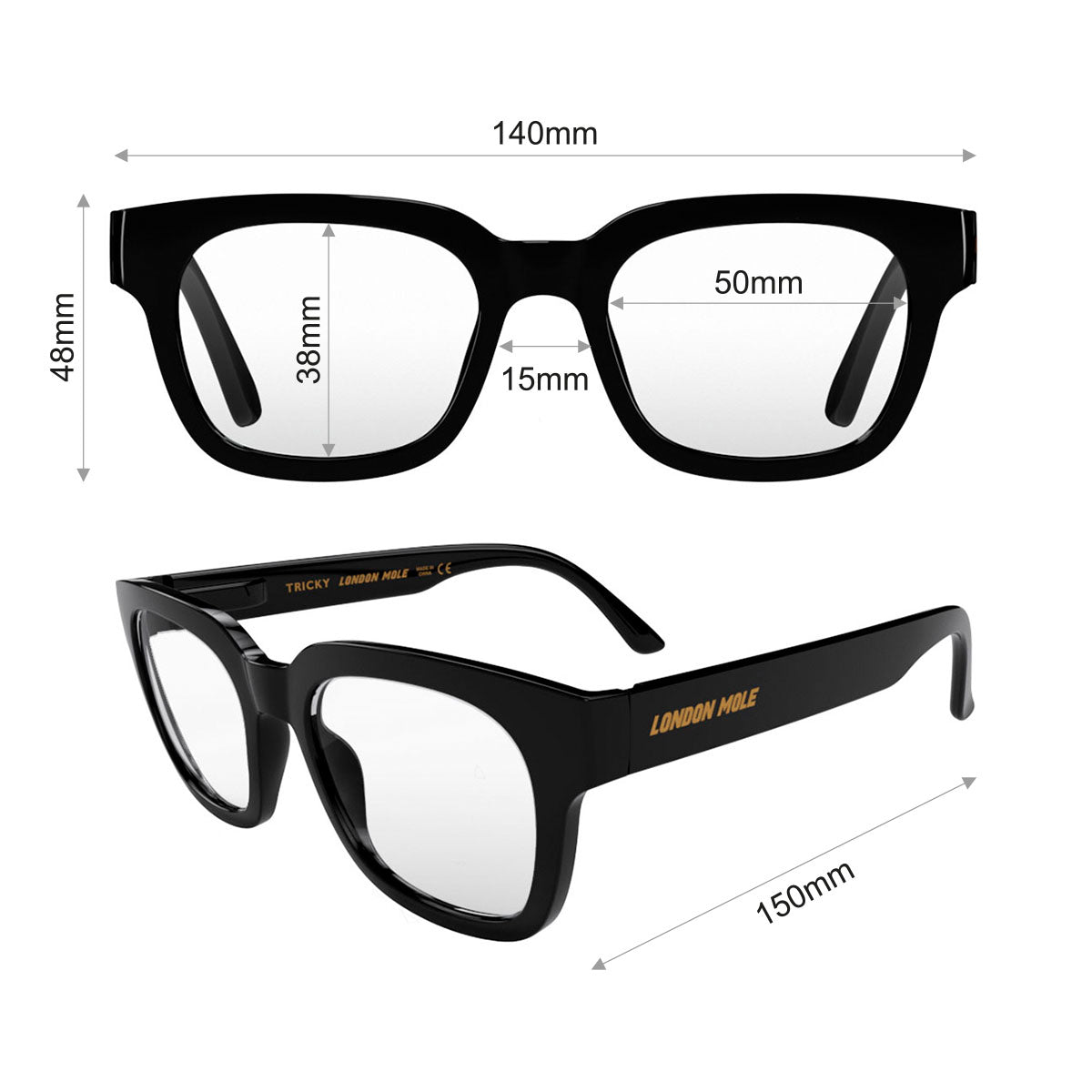 London Mole Tricky Gloss Black Blue Blockers