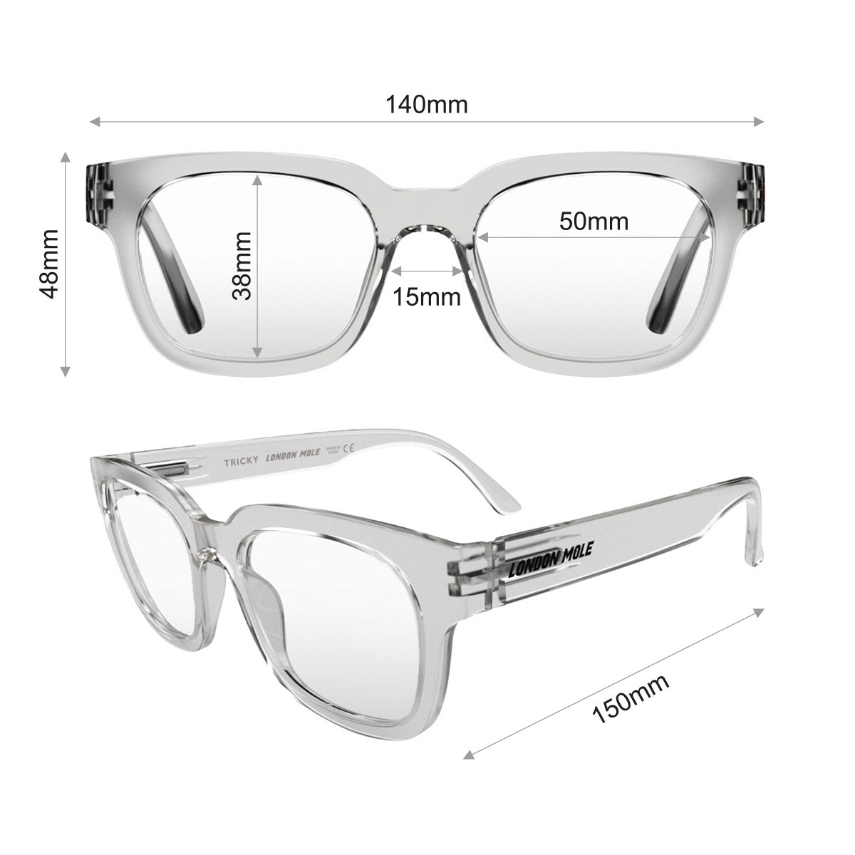 London Mole Tricky Gloss Transparent Blue Blockers